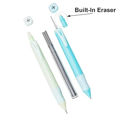 Maydahui 12 Pcs 2B 0.9mm Mathematical Symbols Mechanical Pencils with 40 Pcs Replaceable HB Lead Refills Automatic Pencil for Teacher Students Drawing Drafting Sketching Homework School Supplies thumbnail 5