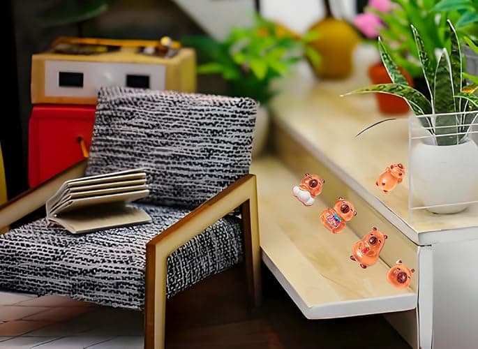 UPCSKDA 200PCS Mini Resin Animals Miniature Capybara Little Figures for DIY Craft Micro Landscape Fairy Garden Aquarium Dollhouse Potted Plant Decoration (Capybara) thumbnail 7