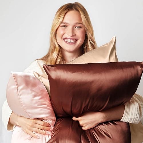 Kitsch Satin Pillowcase with Zipper - King Size, Blush | Softer Than Silk Pillow Cases, Smooth Cooling Satin Pillow Case for Hair and Skin, Wrinkle-Free, Machine Washable thumbnail 11