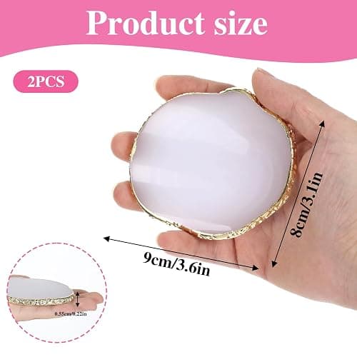 MBAIYO 2PCS Nail Art Palette, Resin Nail Plates Makeup Mixing Palettes Gilded Edge Polish Palette Irregularity Painting Mixed Color Palettes Display Board for DIY ManicureArt Design Makeup Foundation thumbnail 3
