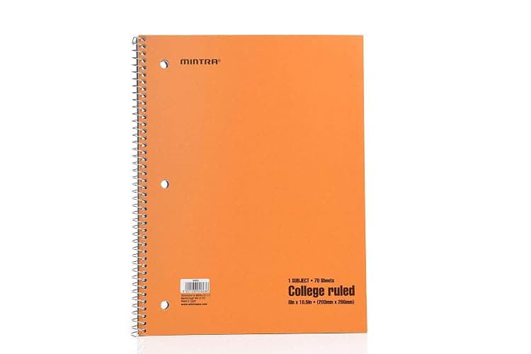 Mintra Office Spiral Notebooks - 1 Subject, 70 Sheets, College Ruled, 8in x 10in, Bulk Pack, Pastel Covers, Set of 6 - for School, Office, Business, Professional (04693) - Pastel - College Ruled - 6PK thumbnail 6