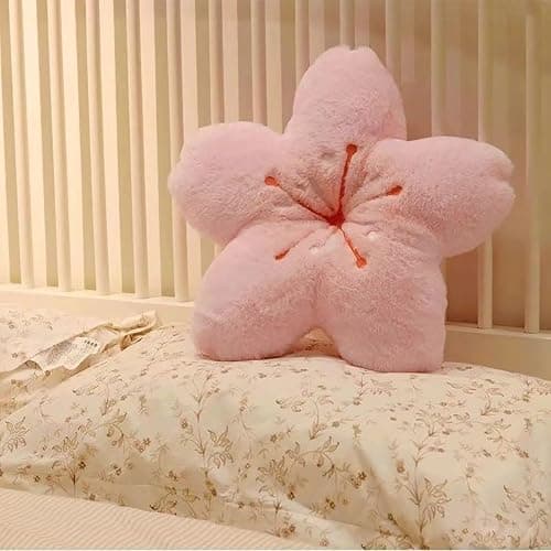 GEXUANCHEN Cherry Blossom Plush Throw Pillow Living Room Sofa Pillow Flower Chair Cushion Throw Pillow (15.74 * 15.74, pink) thumbnail 4