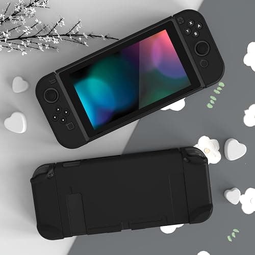 eXtremeRate PlayVital Back Cover for Nintendo Switch Console, Handheld Controller Separable Protector Hard Shell for NS Joycon, Customized Dockable Protective Case for Nintendo Switch - Black thumbnail 3