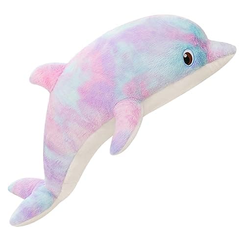 LVPU Dolphin Stuffed Animals Plush Pillows Soft Sea Animal Plush Toys Dolls Stuffed Animal Plushies Gifts for Kids (Purple Orchid-19.2 Inches)