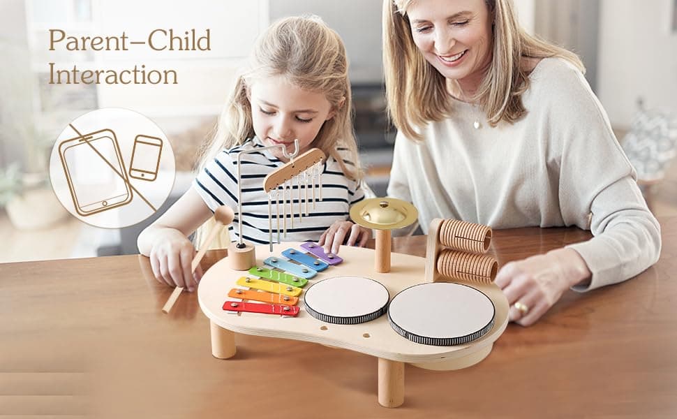 IEATFO Kids Drum Set for Kids Musical Instruments 7 in 1 Baby Musical Toy Montessori Xylophone Drum Kit Toys for Boys Girls Months Birthday Gifts thumbnail 8