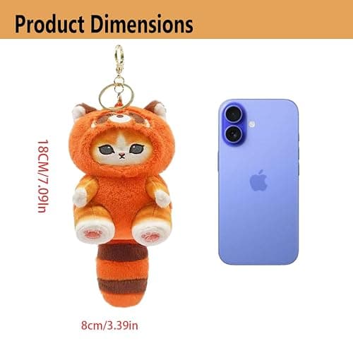 Lpydamo Plush Keychain, Cute Keychain Plush with Hook for Bag Purse Car Mirror, Kawaii Animal Keyring Decor for Women Girls thumbnail 2