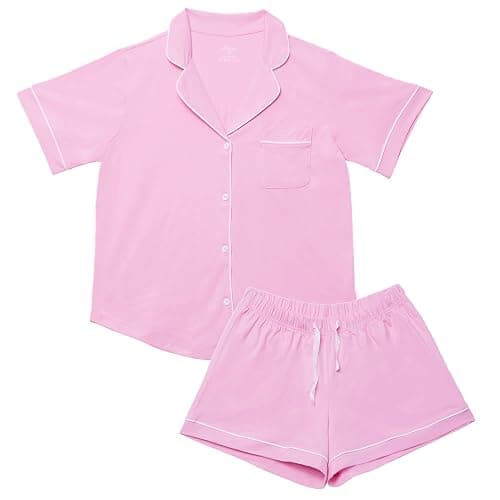 LUBOT 100% Cotton Pajamas for Women 2 Piece PJ Set Button-Down Soft Knit Short Sleeve Summer Sleepwear Loungewear XS-XXL thumbnail 6