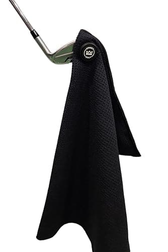 Magnetic Golf Towel for Golf Bags - Microfiber Golf Towels for Men & Women - Waffle Golf Bag Towel with Magnet (Black) thumbnail 7