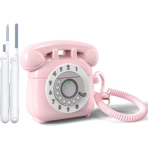 KOREDA Compatible with AirPods 4 Case Cover 2024, Cute Funny Telephone Design for Airpods 4th Generation Case with Cleaner Kit & Lanyard, Soft Silicone Shockproof Protective Case for AirPods 4 Gen - Image 1