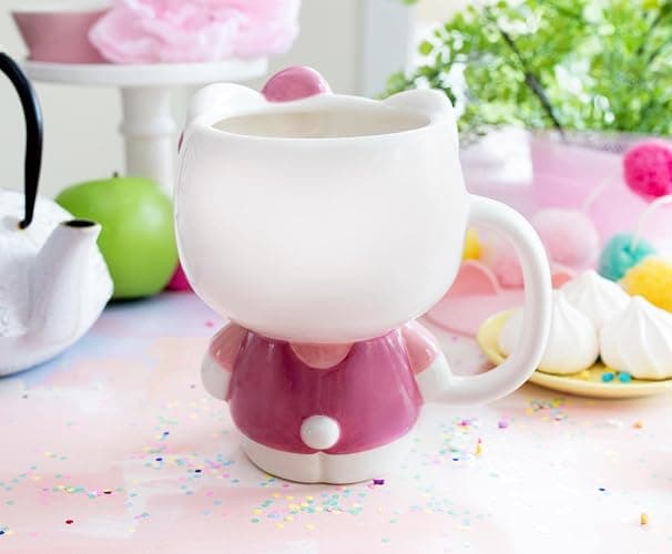 Sanrio Hello Kitty 3D Sculpted Ceramic Mug | BPA-Free Coffee Cup For Espresso, Caffeine, Cocoa thumbnail 5
