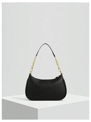 SHENHE Women's PU Leather Shoulder Bag Small Hobo Clutch Purse Crossbody Gold Chain Handbag thumbnail 2