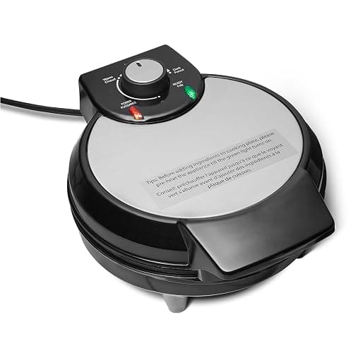 Amazon Basics Belgian Waffle Maker with Round 8-inch Ceramic Non-Stick Plate, Browning Control, Black - Image 1