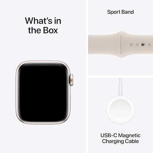 Apple Watch SE (2nd Gen)(GPS, 40MM)) Coque en Alluminum Minuit avec Bracelet Sport Lumière Stellaire, M/L (Reconditionné) thumbnail 6