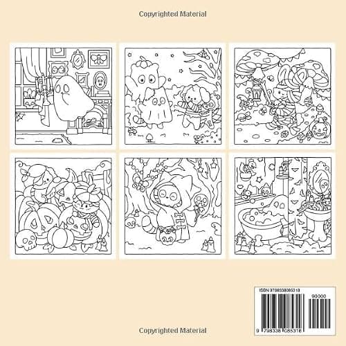 Spooky Times: Fall Coloring Book for Adults & Teens Featuring Cute Creepy Animal Characters in Cozy Hygge Halloween Scenes for Relaxation (Fluffy Times Coloring) thumbnail 2