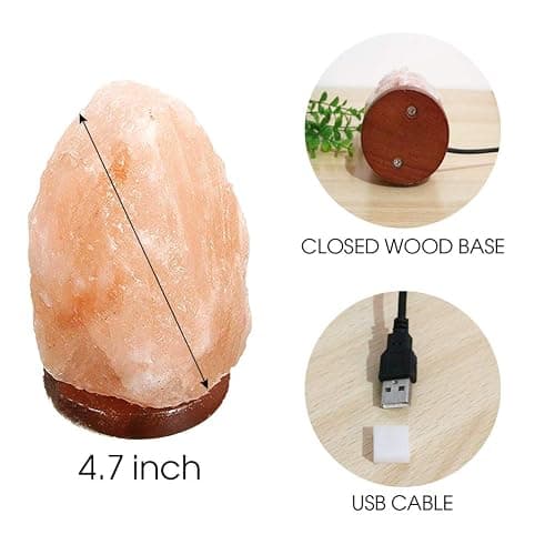 gudong Himalayan Crystal Rock Salt Lamp 16 Colors with Remote Control Prime Quality 100% Original Natural USB Pink Himalayan Salt Lamp,Handcrafted with Wooden Base (4.7 inch 1.5 lbs) thumbnail 6