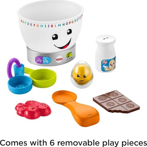 Fisher-Price Baby Learning Toy Laugh & Learn Magic Color Mixing Bowl with Pretend Food Music & Lights for Ages 6+ Months thumbnail 5