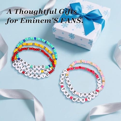 AICase for Eminem Merch Friendship Bracelets Set, Concert Outfits Stuff | Without Me Bracelet Rap God Stuff Shirt Accessories, Vinyl Jewelry Poster Merchandise Gifts for Fans Birthday Christmas thumbnail 7