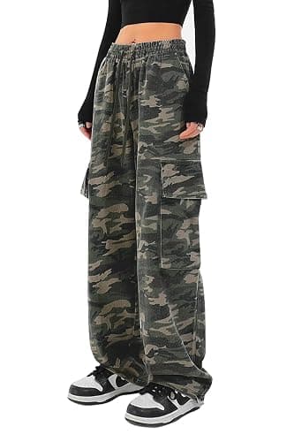 SESERAGI Cargo Pants Women Baggy Streetwear Y2K Drawstring Trousers Wide Leg Pants - Image 1