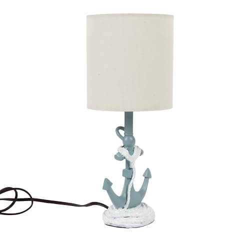 Decor Therapy Anchor Resin Accent Lamp, Easy on/Off Push-Through Light Switch, Coastal Style, Energy Efficient, 40W, Sky Blue - (8" D x 8" W x 16" H) thumbnail 9