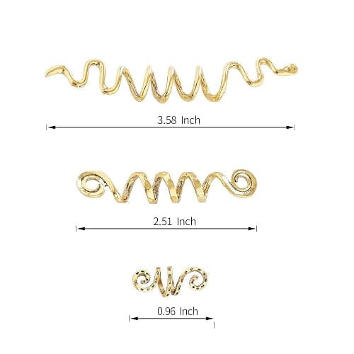 FRDTLUTHW 6 Pcs Hair Accessories Loc Hair Jewelry for Women Braids, Dreadlock Accessories Metal Hair Clips Decoration Silver(Multiple Styles)-style 2 - Color.Gold thumbnail 2