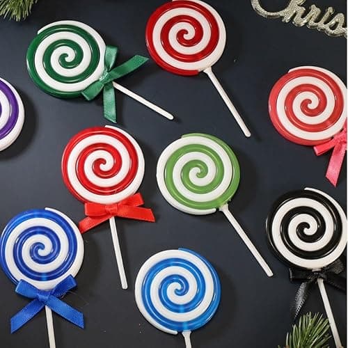 CCUUHJ 12Pcs Christmas Candy Cane Plastic Candy Decorations Peppermint Ornaments for Christmas Tree Candy Lollipop Craft Decor for Xmas Home Party Supplies (Pink) thumbnail 7