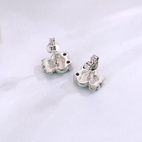 Hypoallergenic 925 Sterling Silver Animals Mushroom Stud Earrings Dog Bunny Pig Cow Otter Deer Ear Studs for Women thumbnail 3