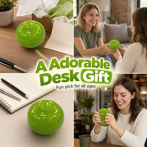 Slush Apple Squishy, 2026 New Portable Soft Squishy Ball，Green | Stress Relief Toy, Portable Design, Soft Texture, Sensory Play, 2026 New thumbnail 5