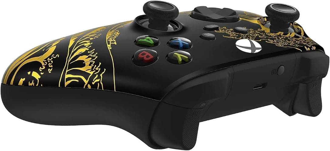 Custom Controllerzz Wireless Controller for Microsoft Xbox Series X/S & Xbox One - Soft Touch Feel - Custom Series X/S Controller (X/S Golden Waves) thumbnail 4