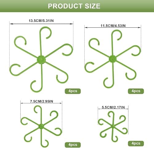 EMOOULI 16pcs Plant Support for Indoor Plants, Plant Stem Support, 4 Sizes Climbing Houseplant Stem Supports，Plant Support Rings, Leaf Holders, Indoor Plant Stakes Stabilizer Accessories  thumbnail 3