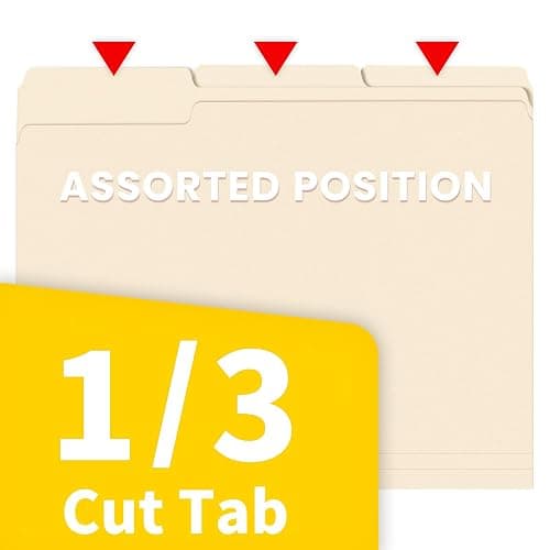 SUNEE File Folders, 18 Pack Manilla Folders 8.5 x 11, 1/3 Cut Tab for Easy Labeling and Organization, Durable Standard Paper for Home, Office, School Filing thumbnail 4