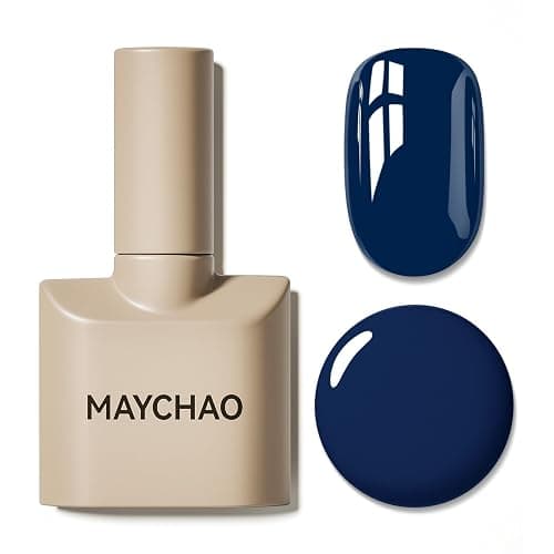 MAYCHAO Navy Blue Gel Nail Polish 1Pc Dark Blue Gel Polish Soak Off UV LED Nail Polish Nail Art Starter Manicure Salon DIY at Home, 0.5 OZ - Image 1