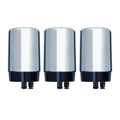 Brita Replacement Water Filter for Faucet Mount, Removes 99% of Lead, Sink Filtration System, Chrome, 3 Count thumbnail 8