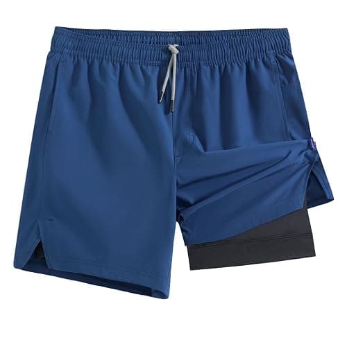 maamgic Gym Shorts for Men 7 inch Inseam with Liner Stretch 2 in 1 Workout Shorts Men Quick Dry Athletic Running Shorts - Image 1