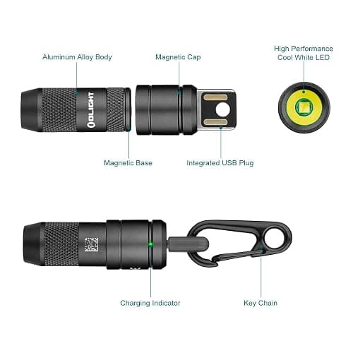 OLIGHT IMINI 2 EDC Rechargeable Keychain Flashlight, 50 Lumens Compact and Portable Mini LED Keyring Lights with Built-in Battery Ideal for Everyday Carry and Emergencies (Black) thumbnail 8