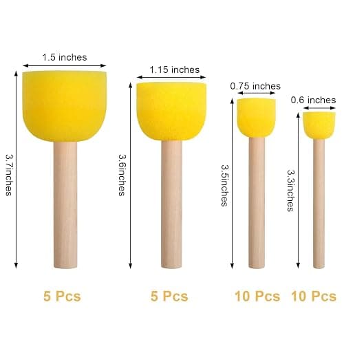 30 Pcs Round Sponges Brush Set, Round Sponge Brushes for Painting, Paint Sponges for Acrylic, Painting Tools for Kids Arts and Crafts (4 Sizes) thumbnail 3