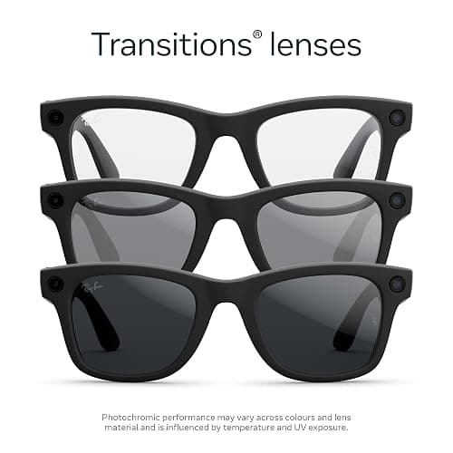 Ray-Ban Meta (Gen 2), Wayfarer Large, Matte Black | Smart AI Glasses for Men, Women — 2x Battery Life — 3K HD Resolution — 12 MP Ultra-Wide Camera, Audio, Video — Transitions® Grey Lenses thumbnail 5