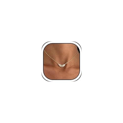 JAVARNV Angel Wings Necklace for Women Gold Silver Pendant Elegant Dainty Simple Jewelry Gift for Daily Party Dress - Image 1
