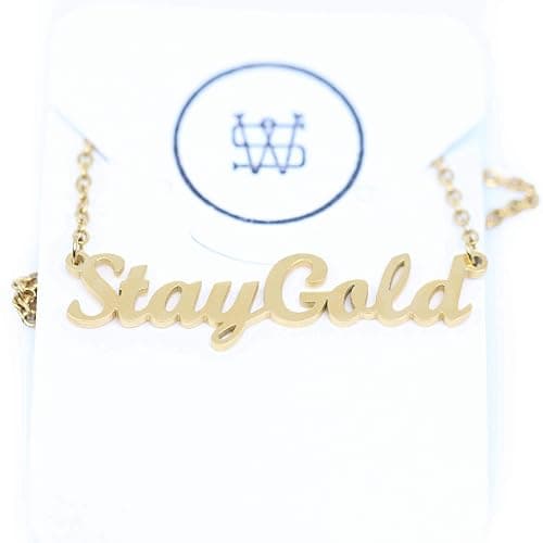 Stay Gold Layering Mother's Day Engraved Necklace Chain thumbnail 3