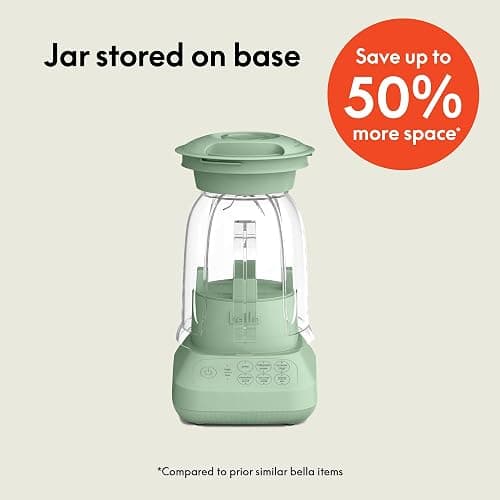 bella 10 Speed Countertop Blender, Juicer & Smoothie Maker, Fits-anywhere™ Kitchenware, Slim Flip & Store Design, Dishwasher Safe 48oz Capacity Pitcher & Lid, Stainless Steel Blade, 450 Watt, Seaglass thumbnail 3