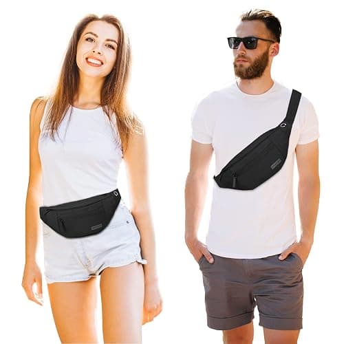MAXTOP Large Crossbody Fanny Pack Belt Bag for Women Men with 4-Zipper Pockets Gifts for Enjoy Festival Sports Workout Traveling Running Casual Hands-Free Water-Resistant Waist Pack Carrying of Phones thumbnail 2