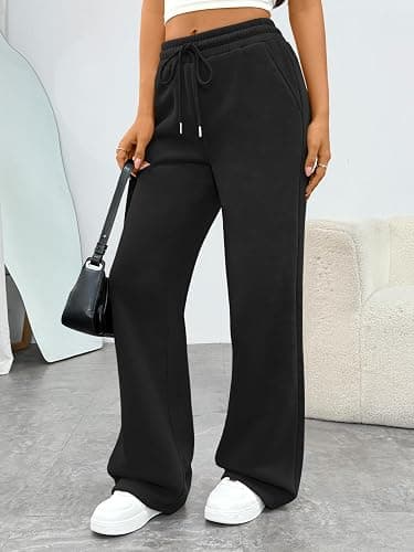 Trendy Queen Womens Sweatpants Baggy Wide Leg Barrel Pants Lounge Comfy Palazzo Joggers with Pockets thumbnail 3