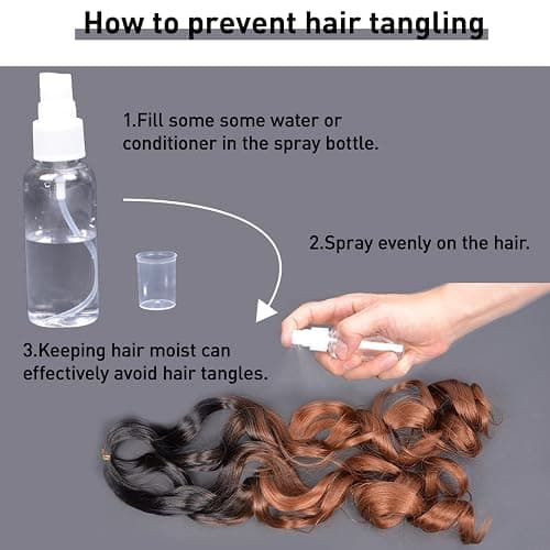 Luoyudu French Curls Braiding Hair #T30 Synthetic Bouncy Curly Braiding Hair Extensions 75g/Pack French Curly Crochet Hair Extensions 24inch (T30) - 24 Inch (pack of 8) - T30 thumbnail 5
