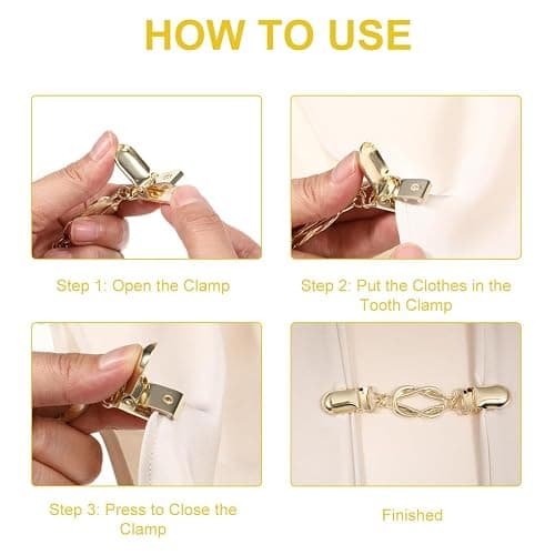 3 Pezzi Spille Vintage per Cardigan, Clip Decorativi per Vestiti, Cinch Clip per Stringere Abiti e Pantaloni, Fermaglio per Sciarpe Retrò thumbnail 3
