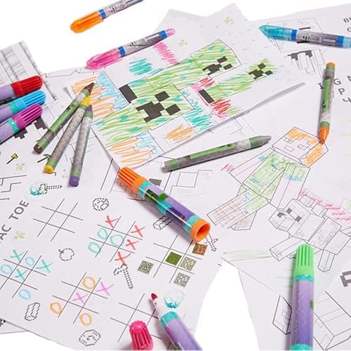 Innovative Designs Minecraft Kids Deluxe Activity Set with Carrying Tin, Coloring Sheets, Tattoos, Stickers, & Art Supplies thumbnail 2