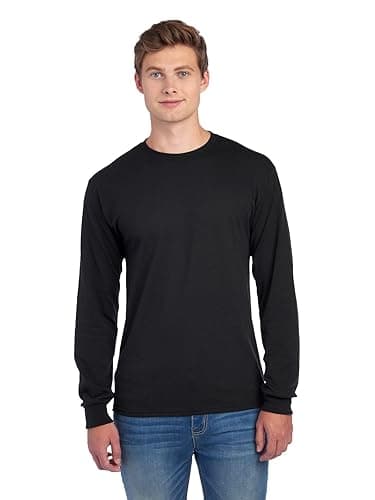 Jerzees Mens Dri-Power Cotton Blend Long Sleeve Tees, Moisture Wicking, Odor Protection, UPF 30+, Sizes S-3x thumbnail 2