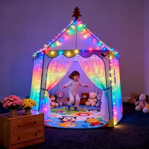 300LED Fairy Curtain Lights, 9.8x9.8Ft Warm White USB Plug in 8 Modes & Timer Christmas String Hanging Lights with Remote for Bedroom Indoor Outdoor Weddings Party Wall Decorations(rainbow) thumbnail 7