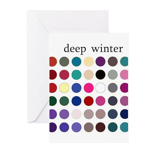 CafePress Color Analysis Card Deep Winter Greeting Cards Folded Greeting Cards (10-pack) Matte - Image 1