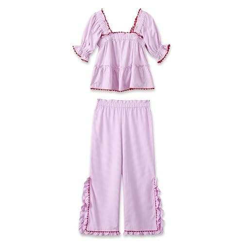 Bocymolay Women Christmas Red Plaid Pajamas Set Gingham Short Sleeve Babydoll Shirt Ruffle Pants 2 Piece Pj Loungewear thumbnail 4