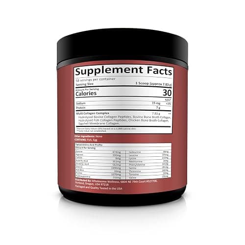 Wholesome Wellness Premium Multi Collagen Peptides Protein Powder for Women and Men, 5 Types of Hydrolyzed Collagen, Grass-Fed, Non-GMO & Unflavored, Pure Protein for Youthful Skin & Joint Recovery thumbnail 2