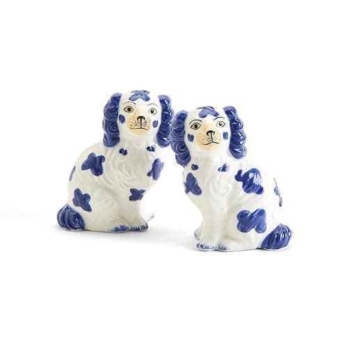Staffordshire Dog Salt and Pepper Shaker Set - Hand-Painted Ceramic - Image 1